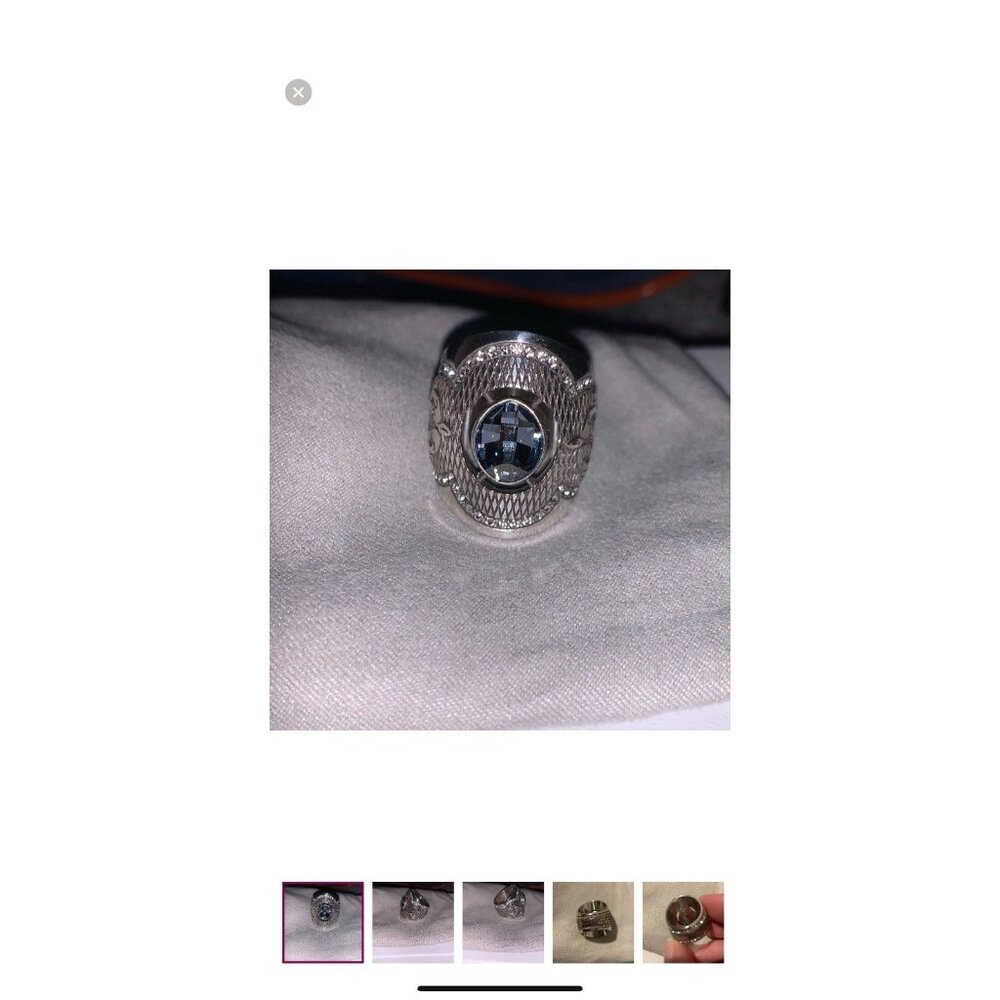 Brighton Love Padlock Ring, Silver Finish, Swarovski Crystals J61982 Size 8 - Picture 4 of 10